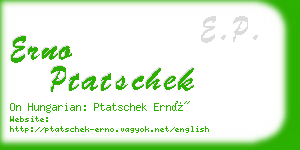 erno ptatschek business card